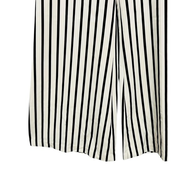Lena Gabrielle Pants Womens 8 White Black Stripe Wide Leg Dress Work Career - Picture 6 of 9